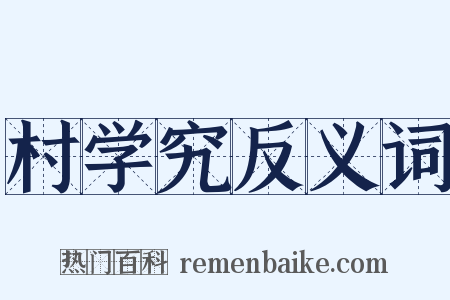 村学究反义词是什么意思的图片